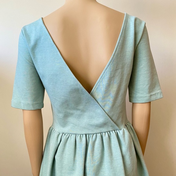 Zara Dresses Zara Fit And Flare Cross Back Pastel Green Dress